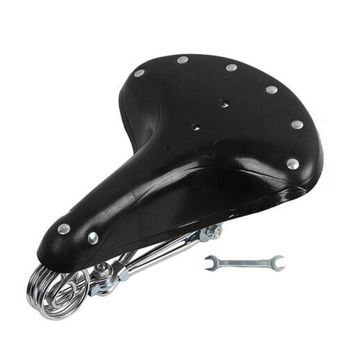 CATAZER black retro bike saddle 3 spring stainless steel vintage style