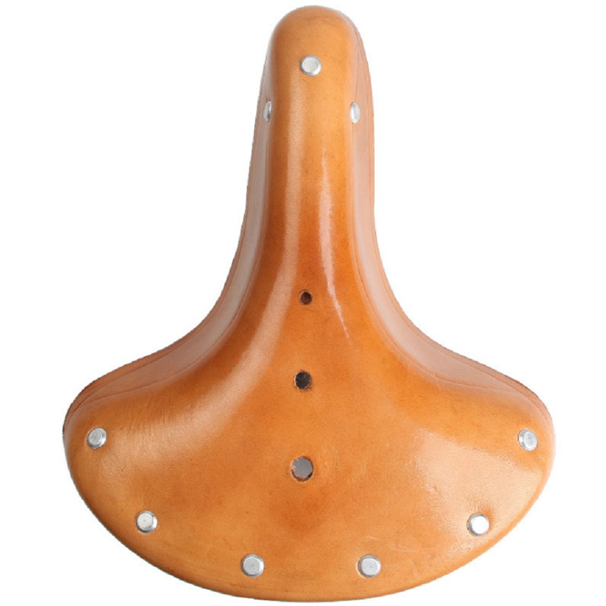 CATAZER classic brown bike seat thick durable leather and ventilation holes