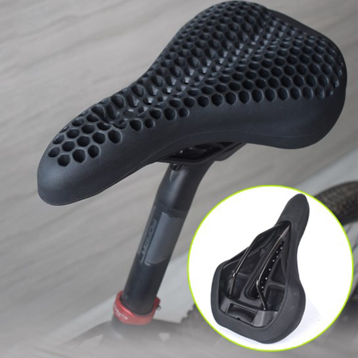 CATAZER bike seat cover installed on road bike – universal fit for most saddles