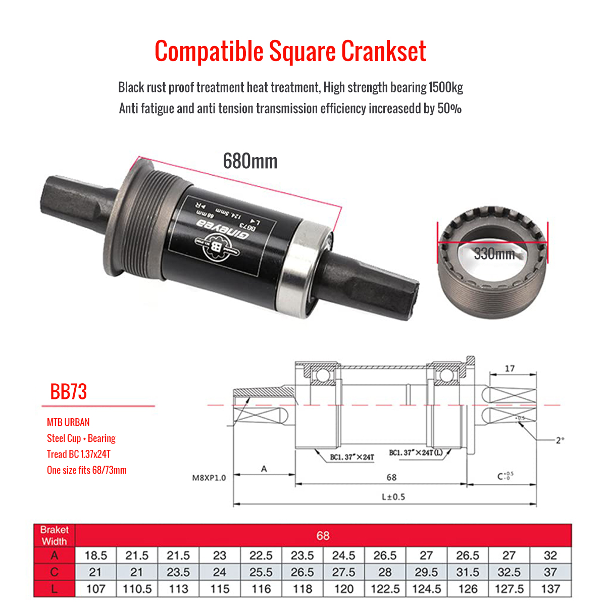 Installation Of BSA Square Taper Bottom Bracket On 68mm Threaded Frame