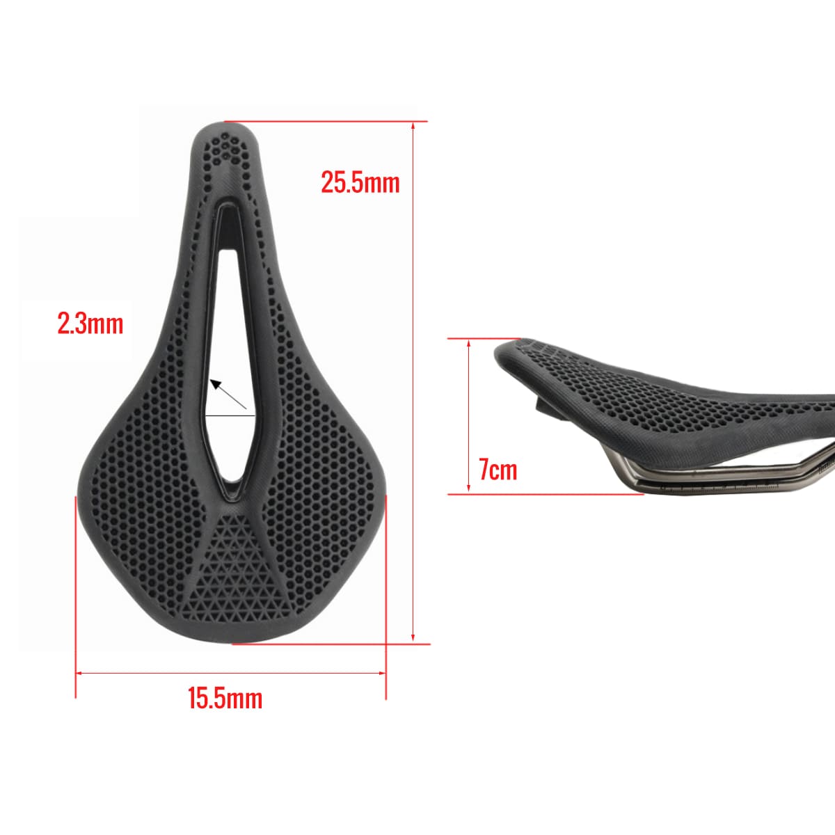 CATAZER 25.5x15.5x7cm bike seat installed on mountain bike – comfortable and lightweight