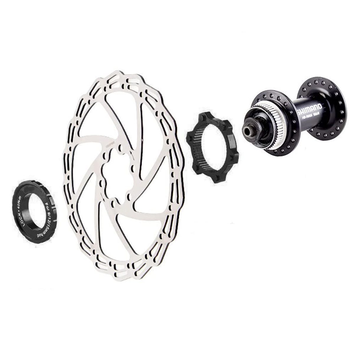 CT6A-Black.PT03 Bicycle centerlock hub adapter ightweight bike component centerlock to 6-bolt adapter