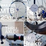 Wheel truing stand with spoke wrench for precise wheel building