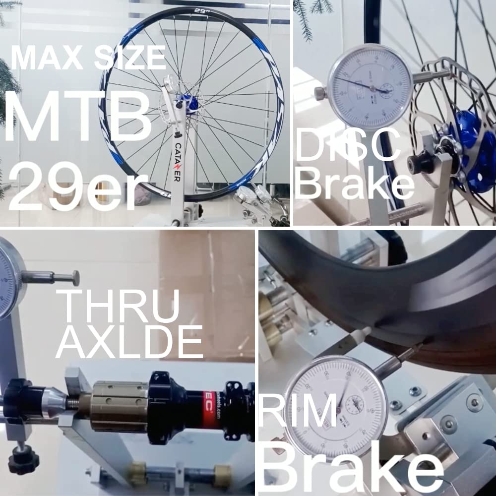 Wheel truing stand with spoke wrench for precise wheel building