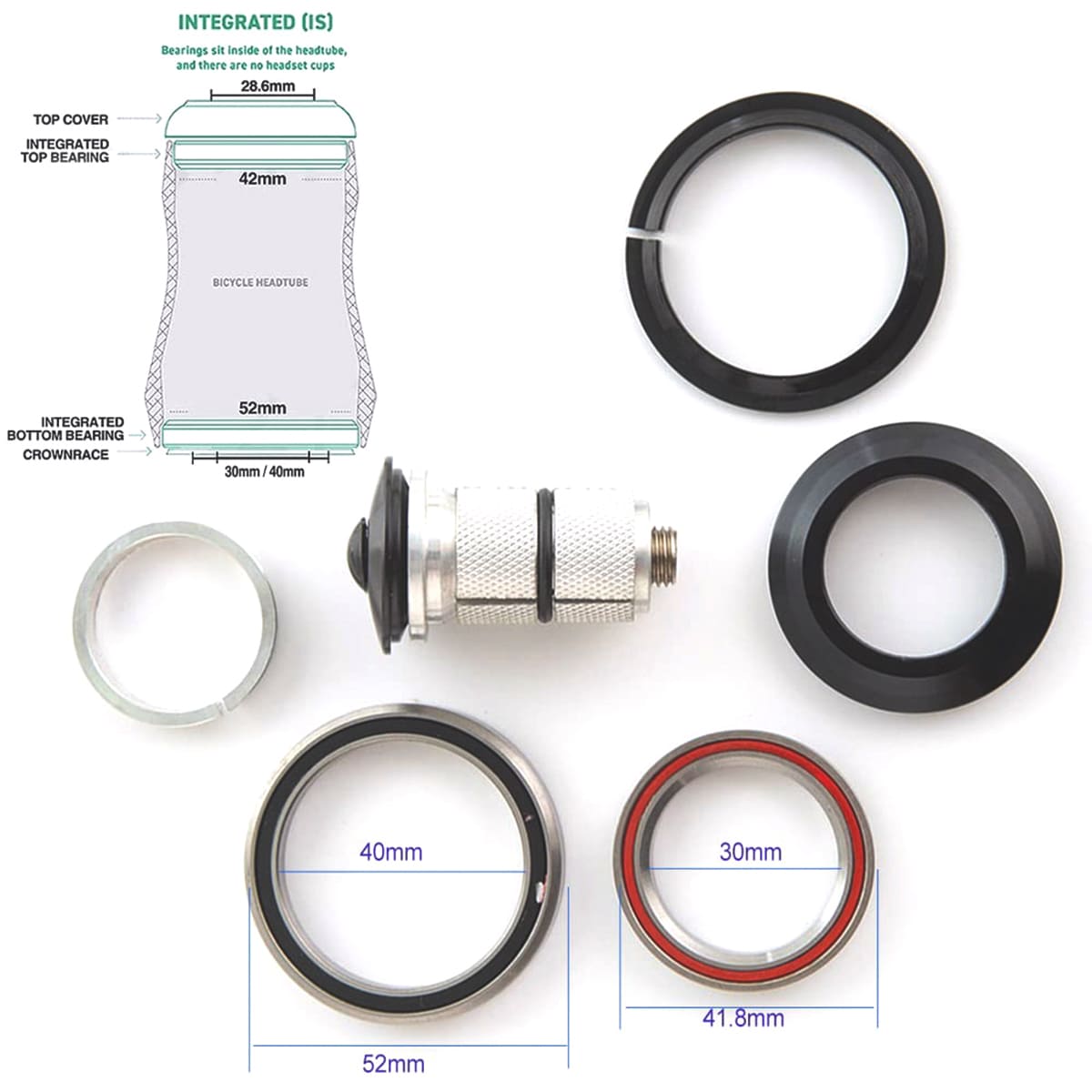 headset installed on road bike with tapered fork