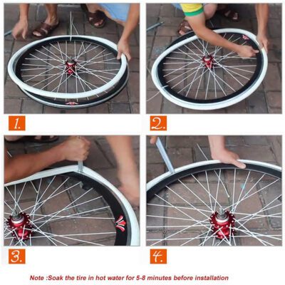 TYE006.PT06 bike tire installation Installation of airless solid tires