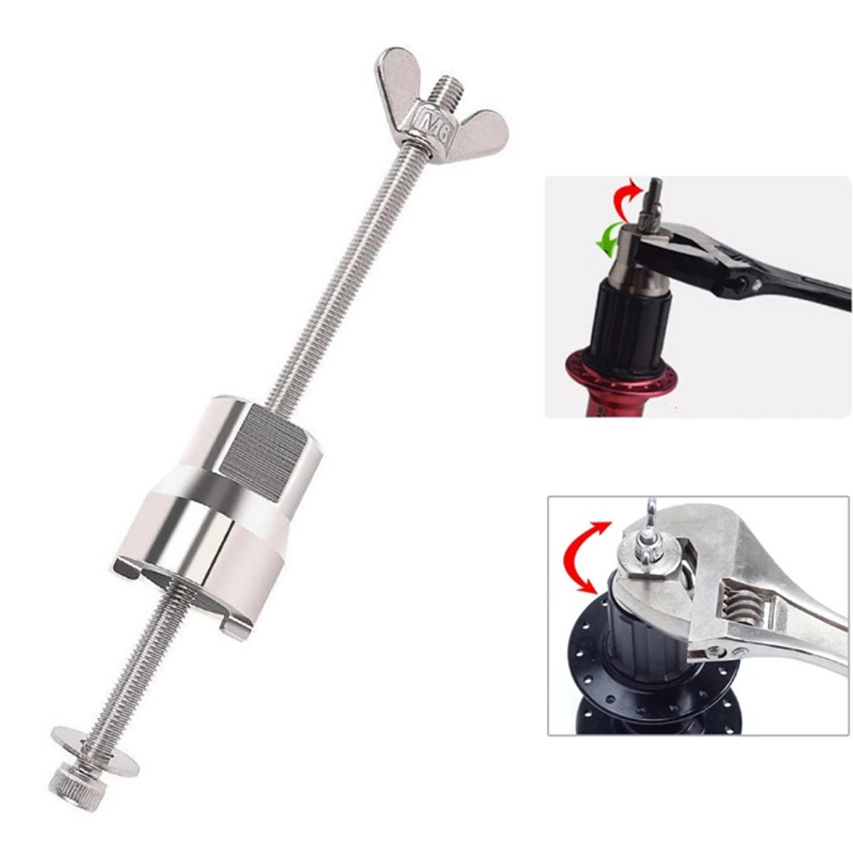 Close-Up View Of Stainless Steel Freehub Removal Tool Showing Precise Machining And Finish