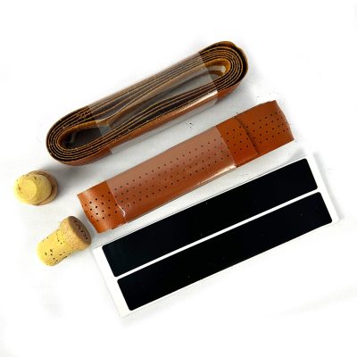 CATAZER Napa leather bicycle handlebar tape retro style 2 rolls with end plug