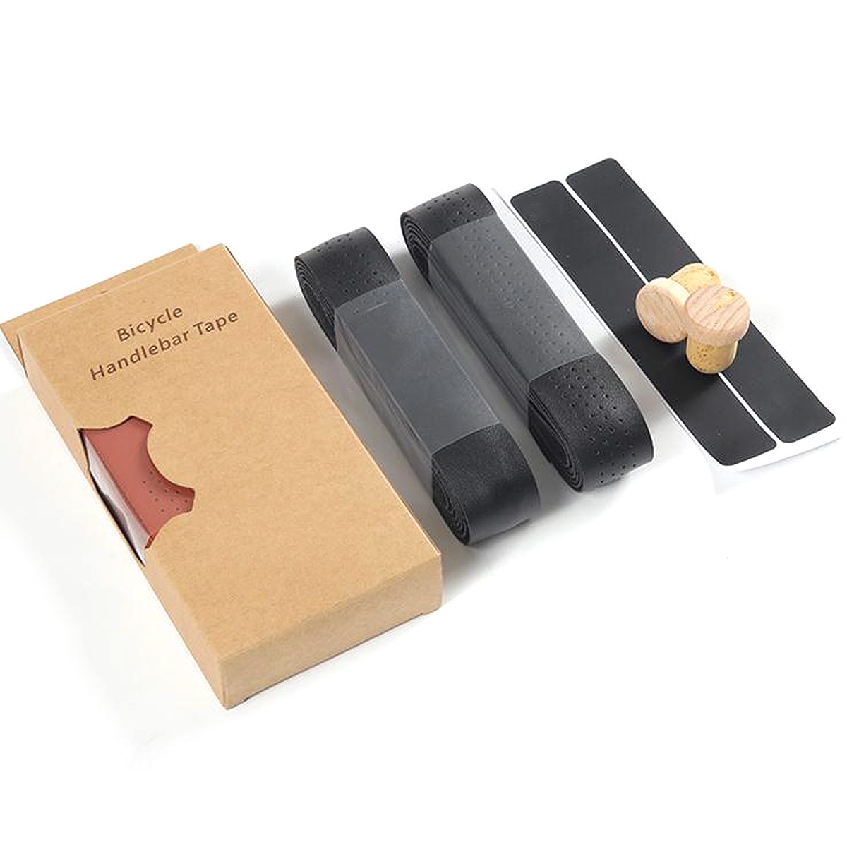 CATAZER black bar tape with matching end plugs – complete kit for professional finish