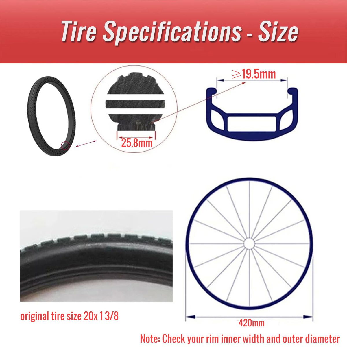Z-TYRE6010.PT02 25mm bike tire width airless tire for 20 inch bike