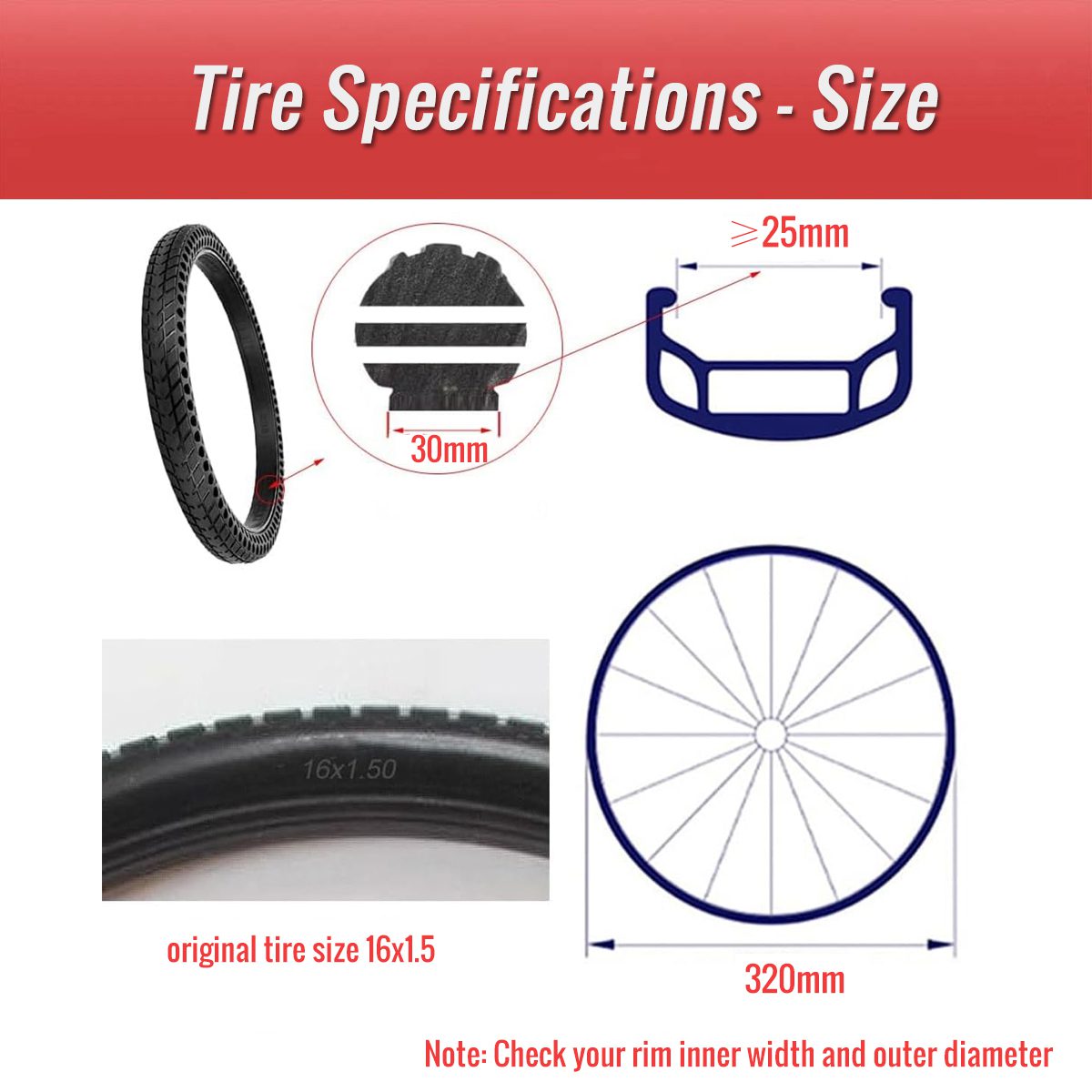 16 inch rubber bike tires
