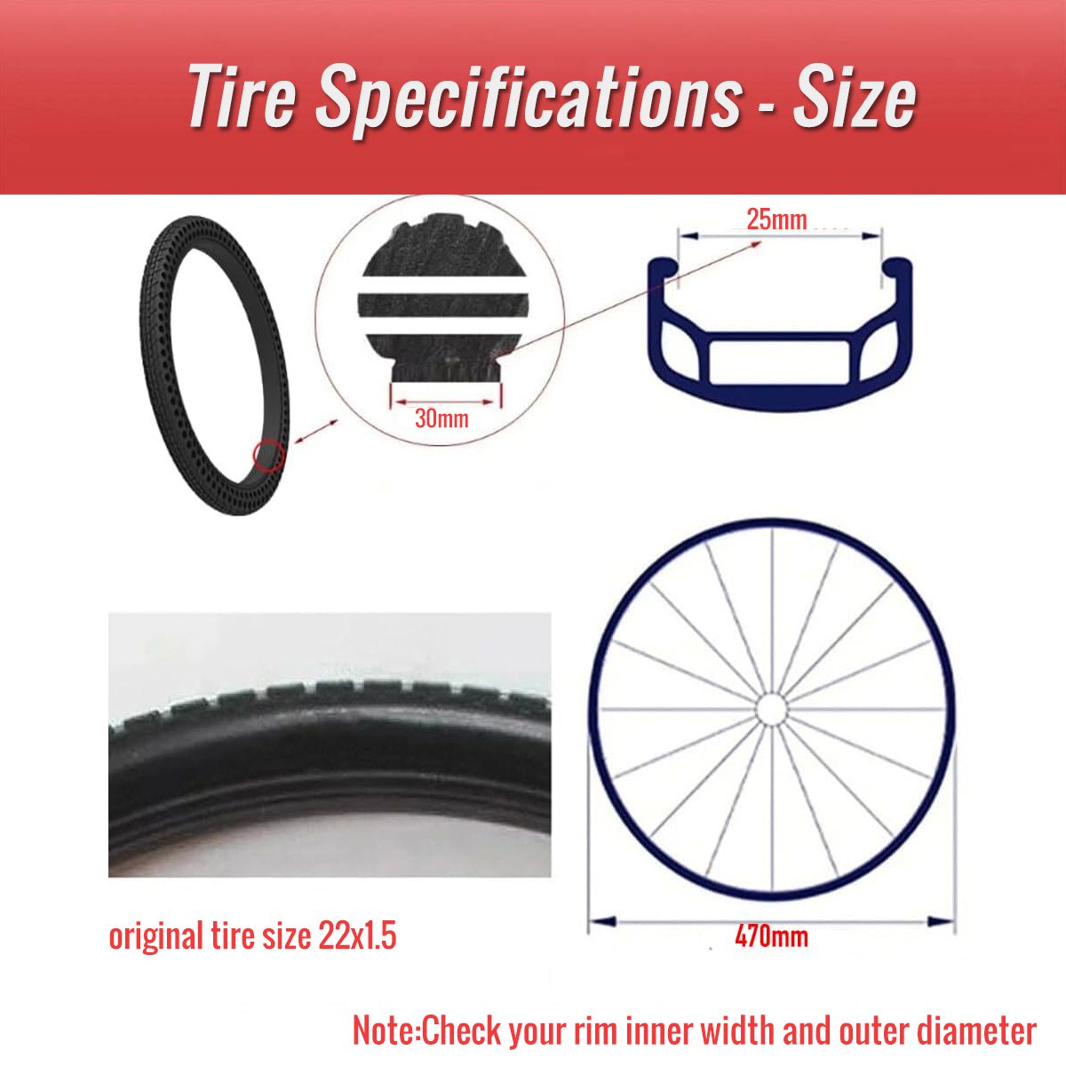 22x1.5 bicycle tire specifications