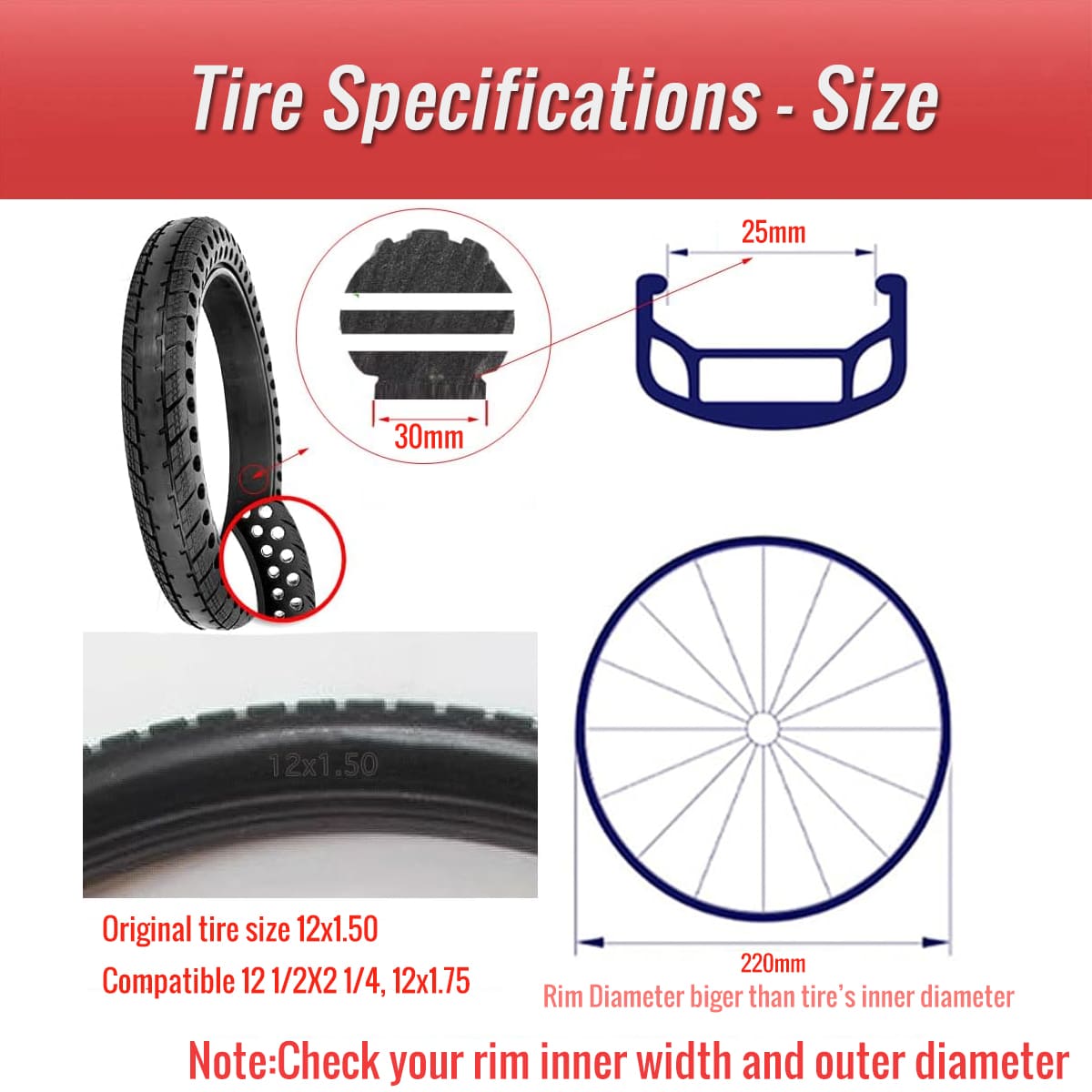 12inch bicycle solid tire