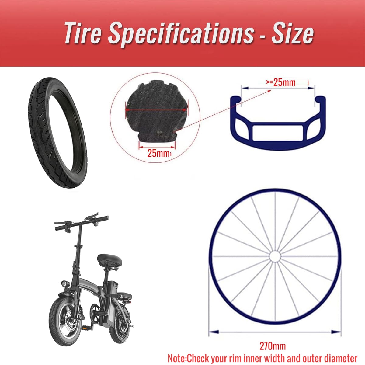 14x1.75 airless bike solid tire