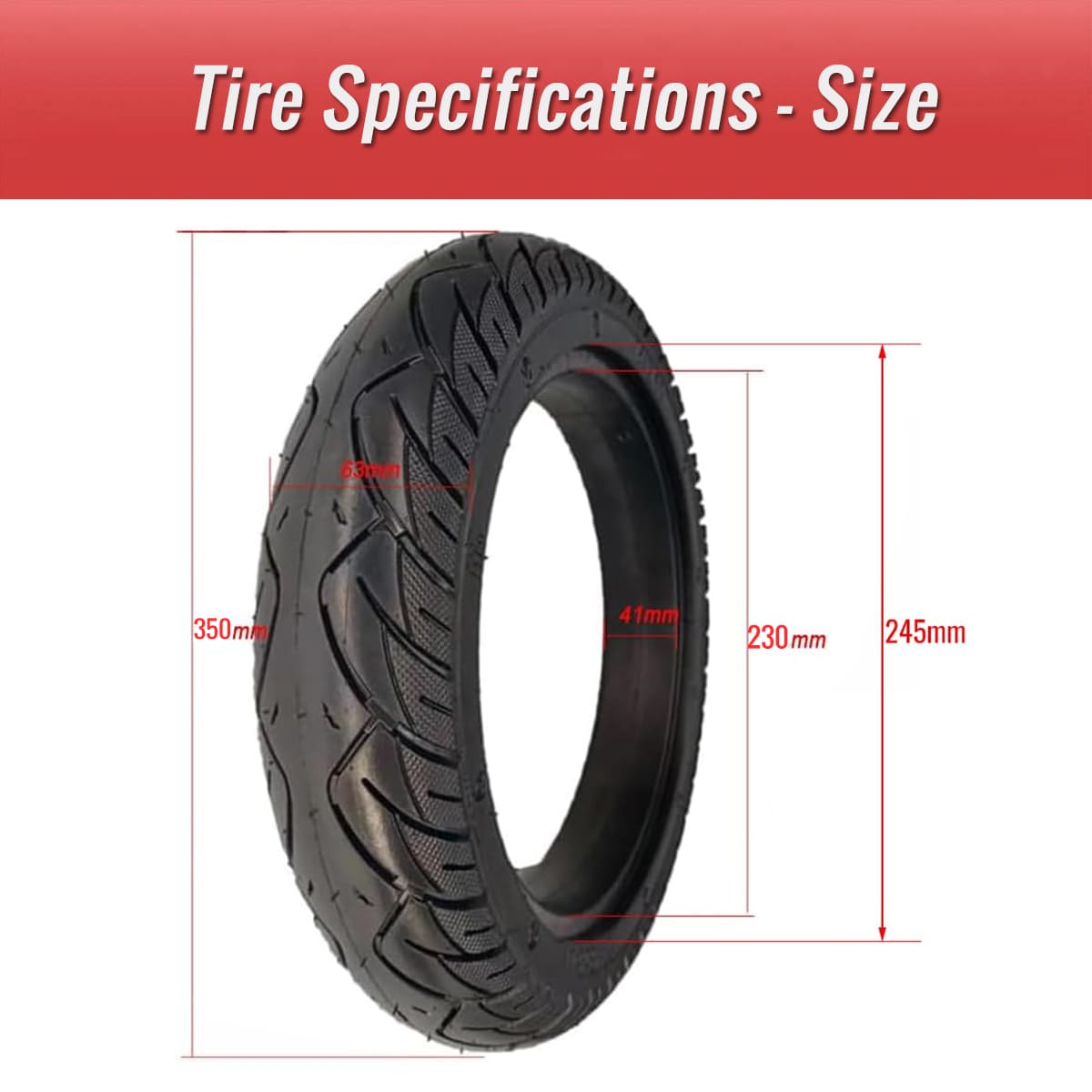 14x2.5 bike solid tire size