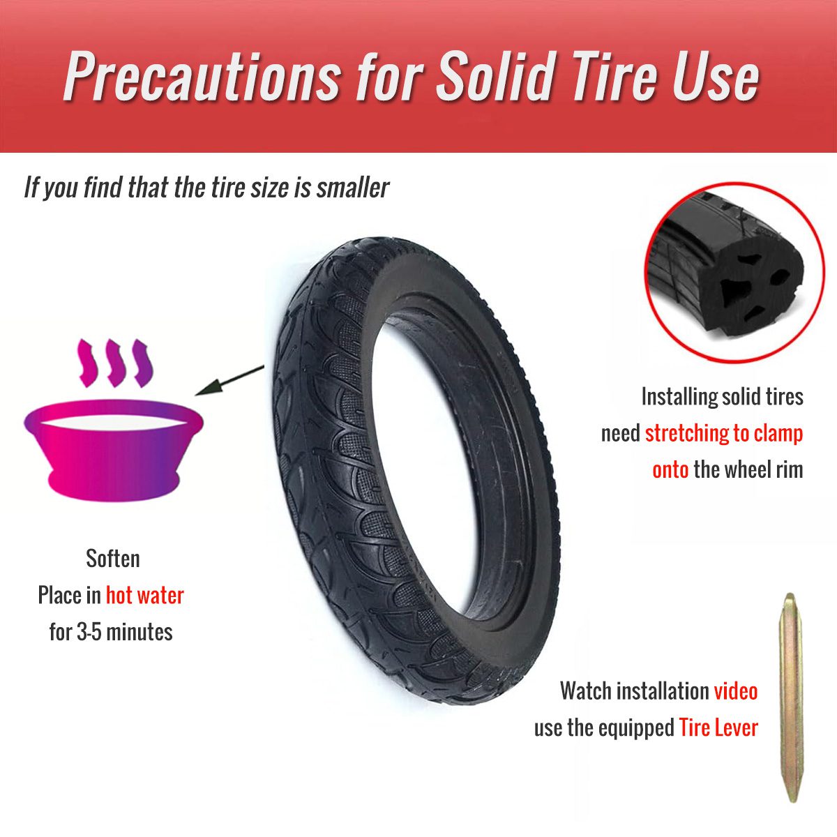 12 inch scooter tire installation
