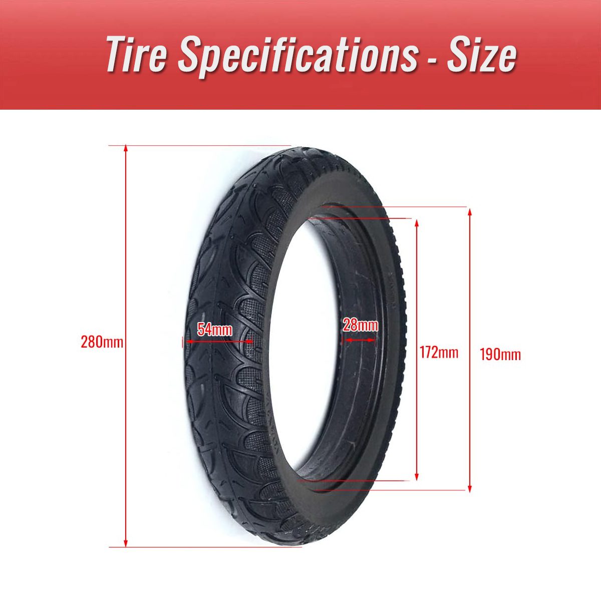 12 inch bike solid tire size