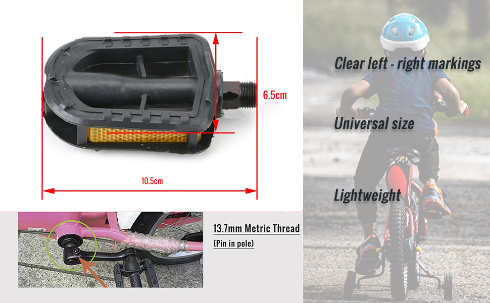 13.7mm bike pedals children