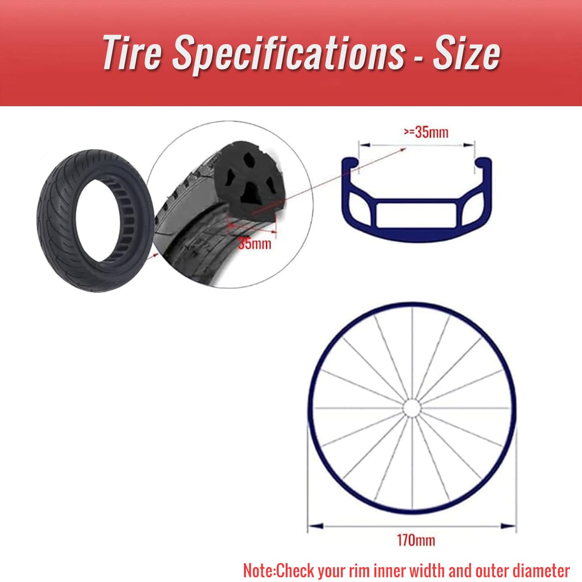 06 TYRE849.PT01 size for 8.5 inch bicycle solid tire size for 8.5 inch bicycle solid tire