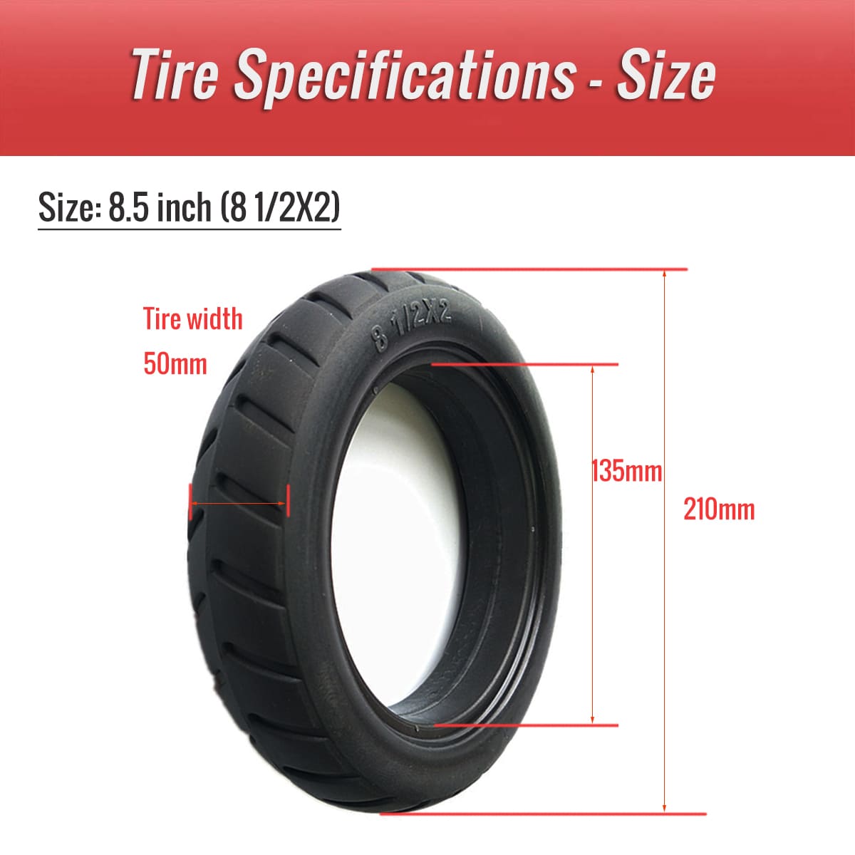 06 TYRE863.PT01 8.5 inch non-inflatable scooter tire