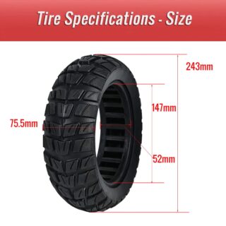 06 TYRE865.PT01 Size diagram for CATAZER 10x2.7-6.5 tire – 243mm outer diameter, fits 168-175mm rim