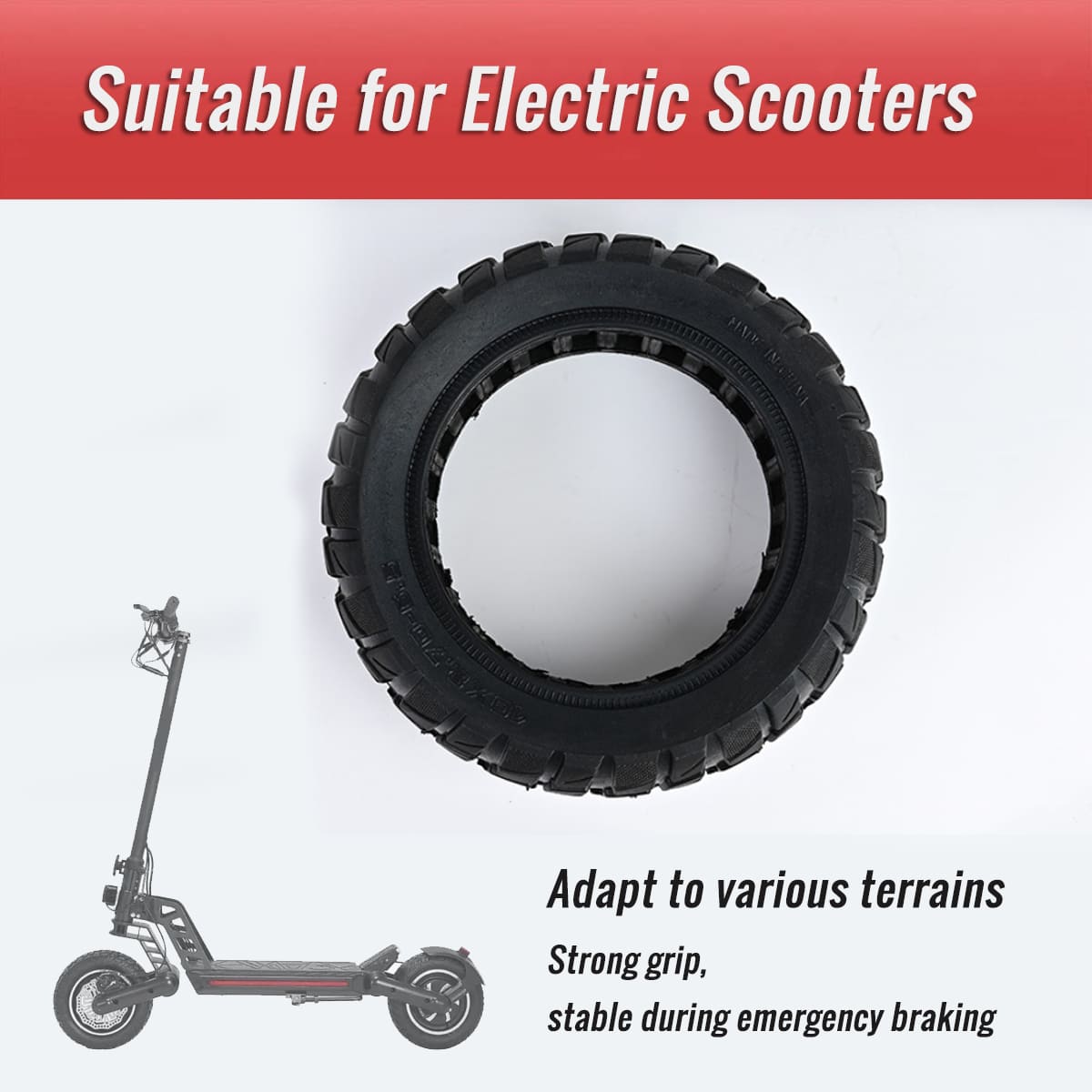 06 TYRE865.PT04 10 inch solid tire installed on electric scooter