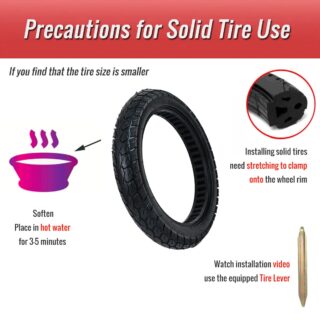 Size diagram for CATAZER 14" solid tire – 320mm outer diameter, fits 270-275mm rim