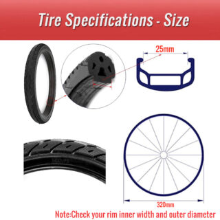 16x1.75 Bike Solid Tire Rubber Puncture Proof for E Bike Folding Bike details