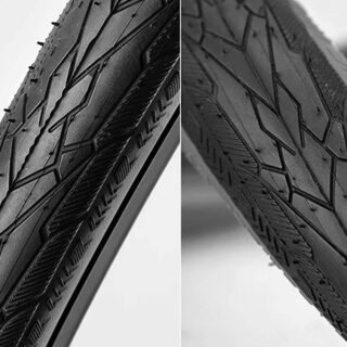 ATAZER Black Road Tire Showing Slick Low Rolling Resistance Tread Pattern ATAZER black road tire showing slick low rolling resistance tread pattern