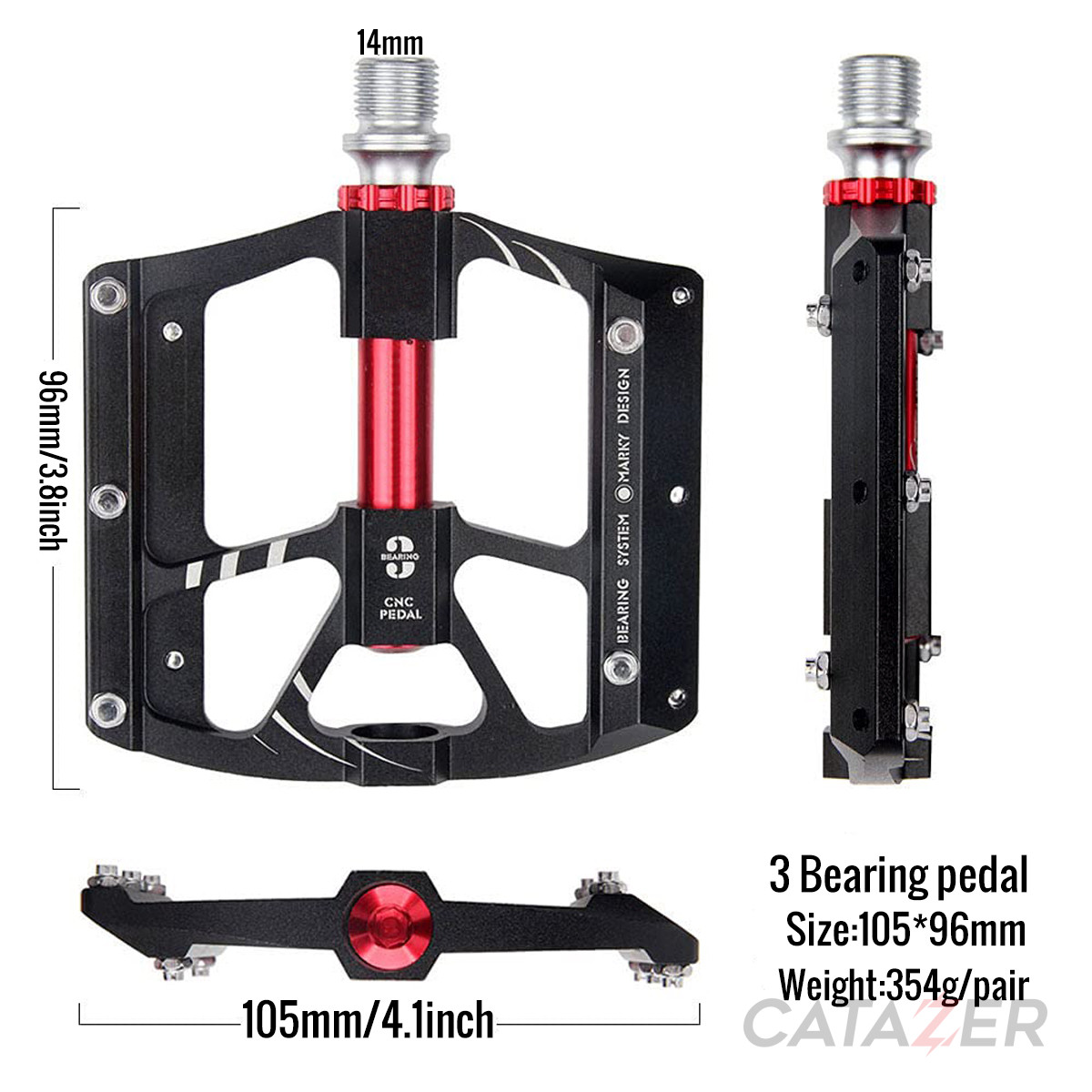 Bicycle Platform Pedals 9/16 Aluminum Alloy