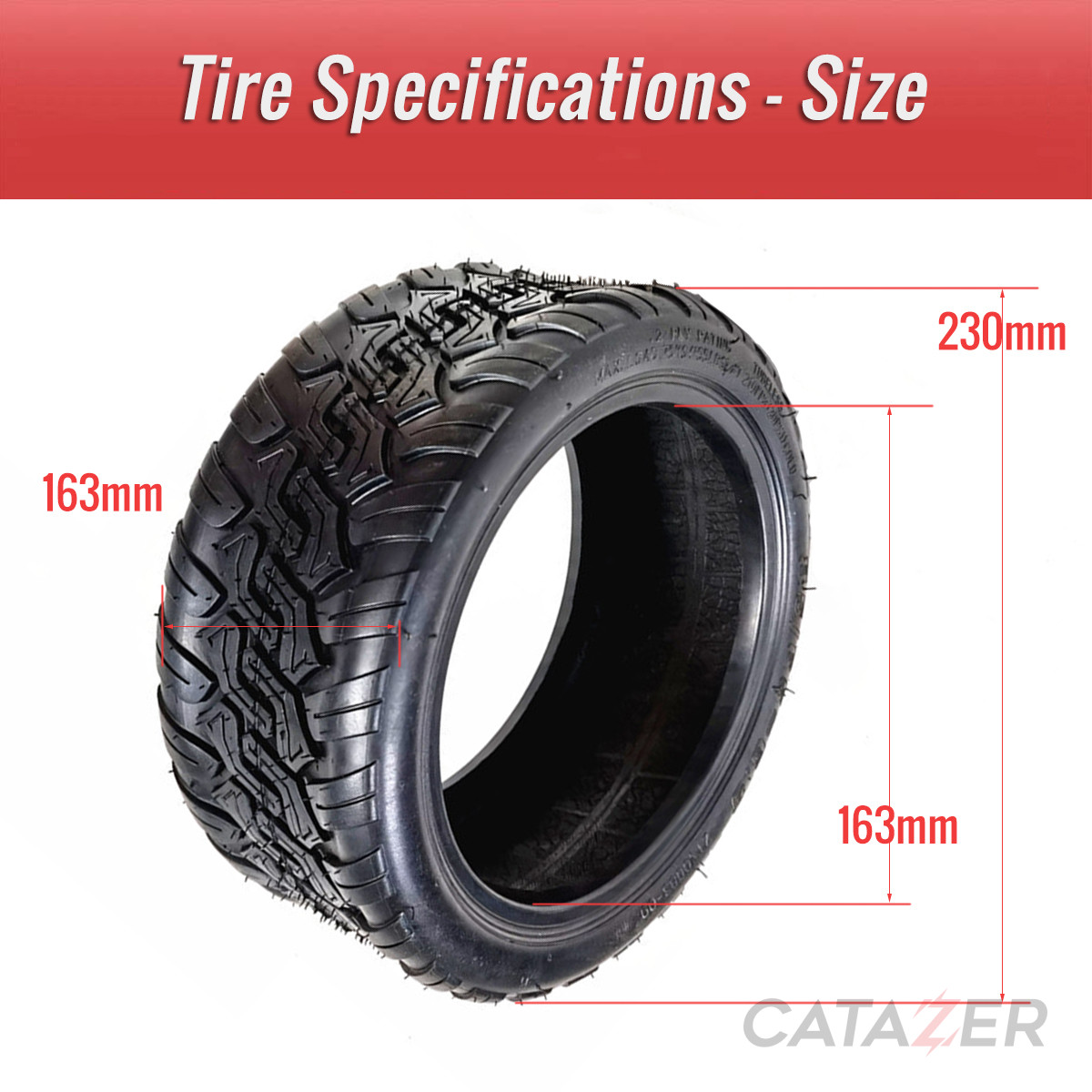 CATAZER 10 Inch Bicycle Tubeless Tires Size CATAZER 10 Inch Bicycle Tubeless Tires size