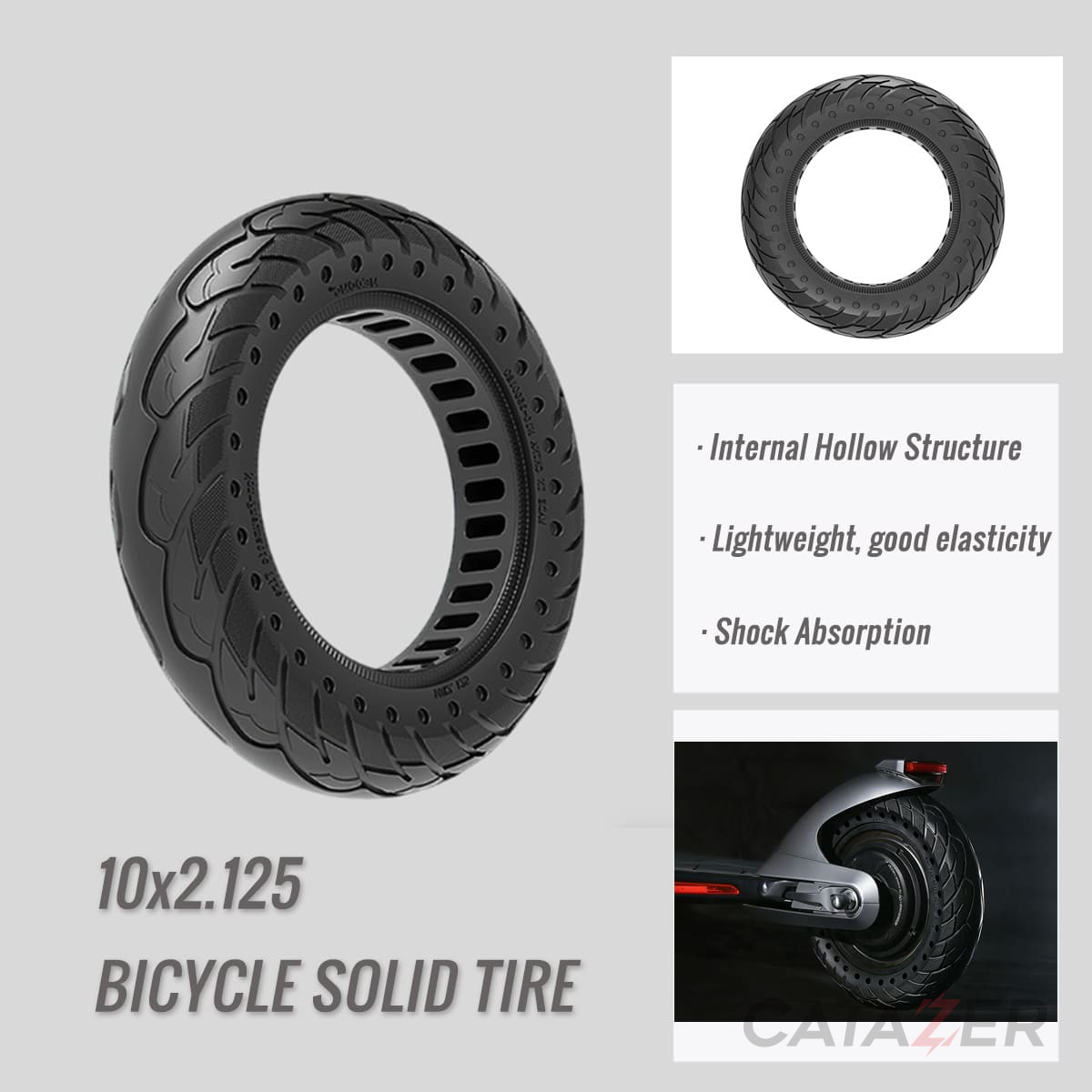 CATAZER 10 Inch Honeycomb Solid Tire Installed On Electric Scooter CATAZER 10 inch honeycomb solid tire installed on electric scooter