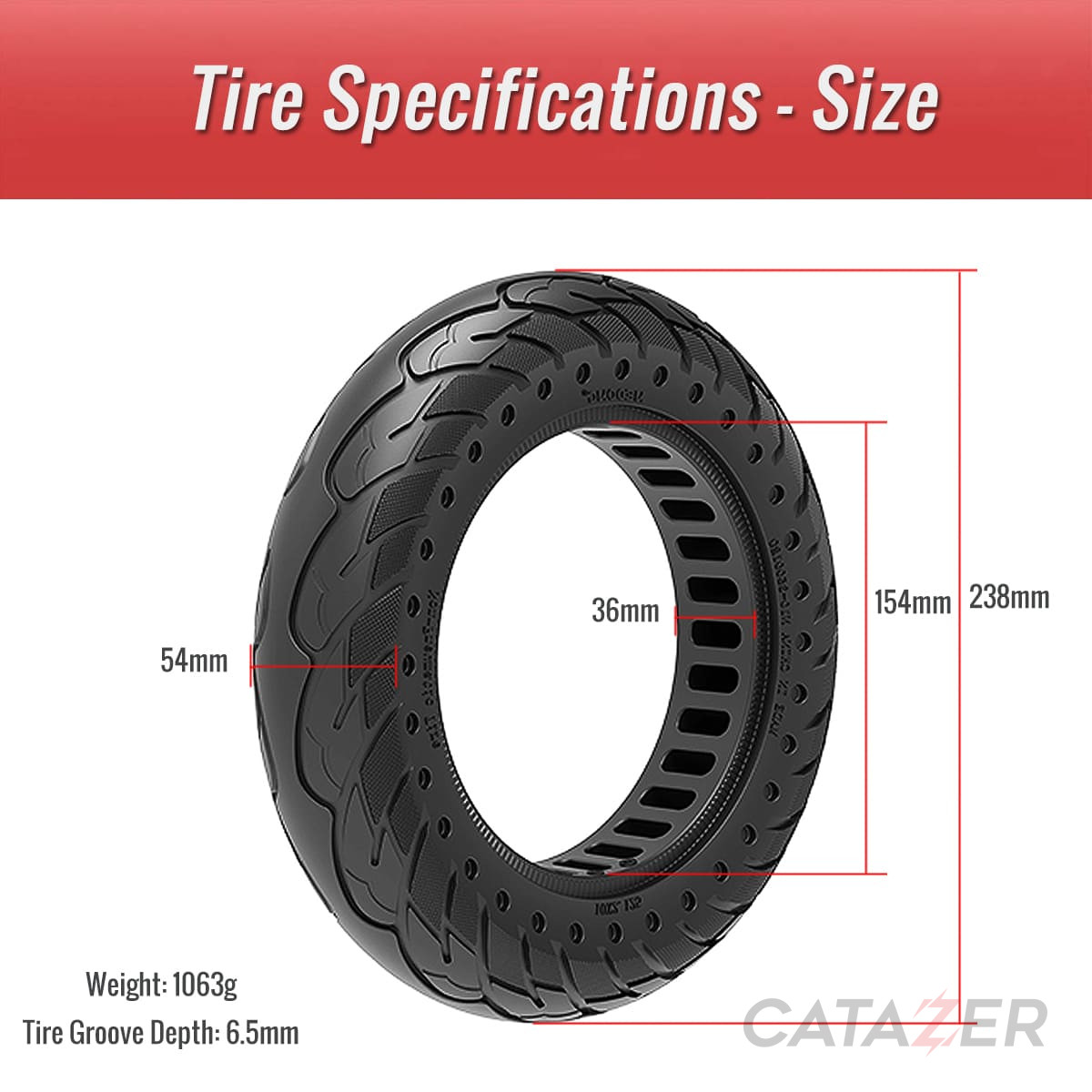 CATAZER 10x2.125 Honeycomb Solid Tire Size CATAZER 10x2.125 honeycomb solid tire size