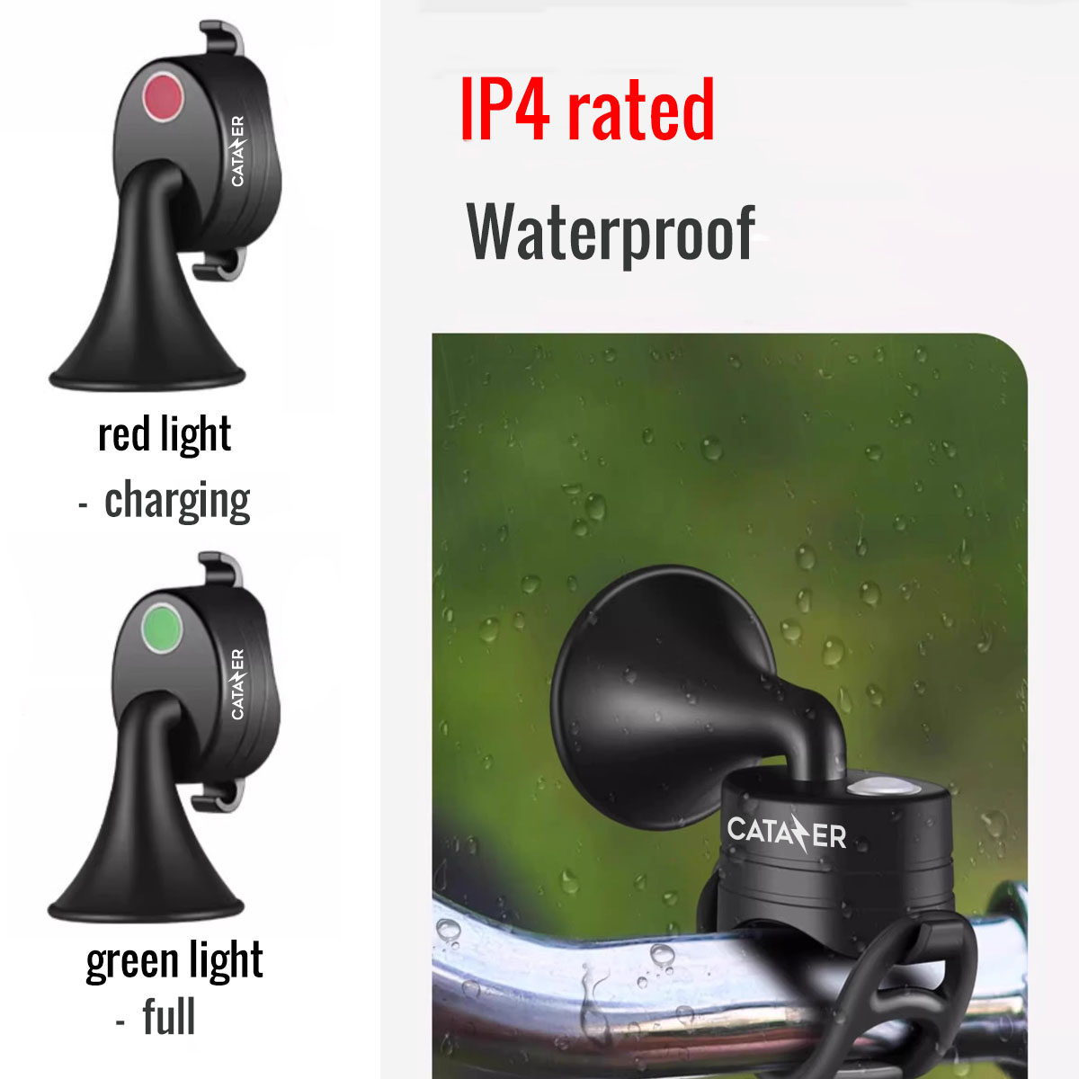 CATAZER 32g Lightweight Horn Installed On Mountain Bike Handlebar CATAZER 32g lightweight horn installed on mountain bike handlebar