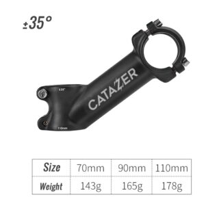 CATAZER 35° stem showing low rise aggressive position for racing