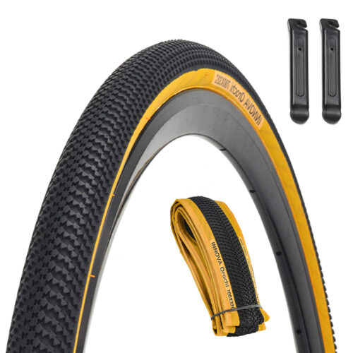 CATAZER 700x32C TPU folding tire puncture resistant for road bike yellow