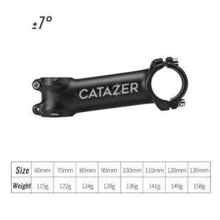 CATAZER 7° stem showing low rise aggressive position for racing
