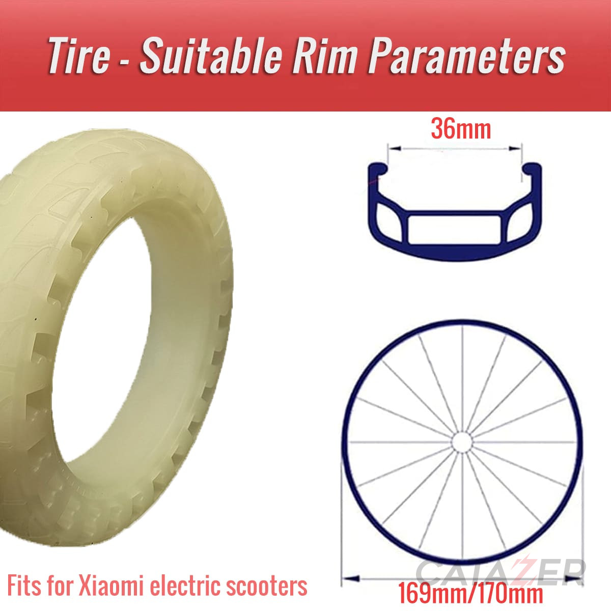 CATAZER 8.5 Inch Luminous Honeycomb Solid Tire Suitable For CATAZER 8.5 Inch Luminous Honeycomb Solid Tire suitable for