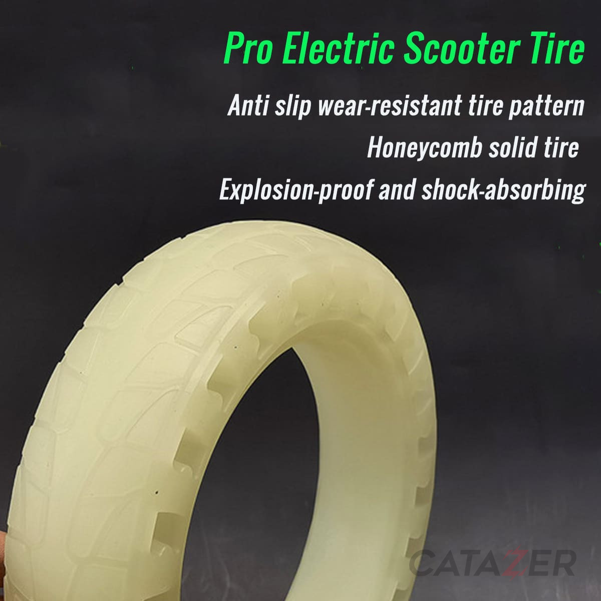 CATAZER 8.5 Inch Luminous Solid Tire For Safety Cycling CATAZER 8.5 Inch Luminous Solid Tire for safety cycling