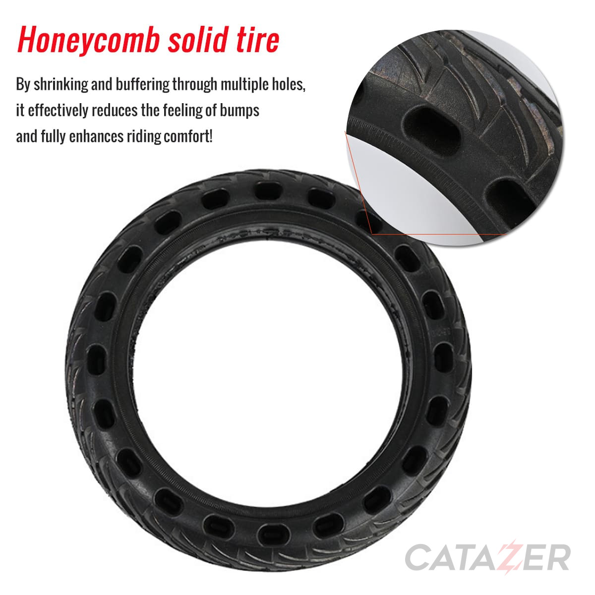 CATAZER 8.5x2 electric scooter honeycomb tire durable solid tire
