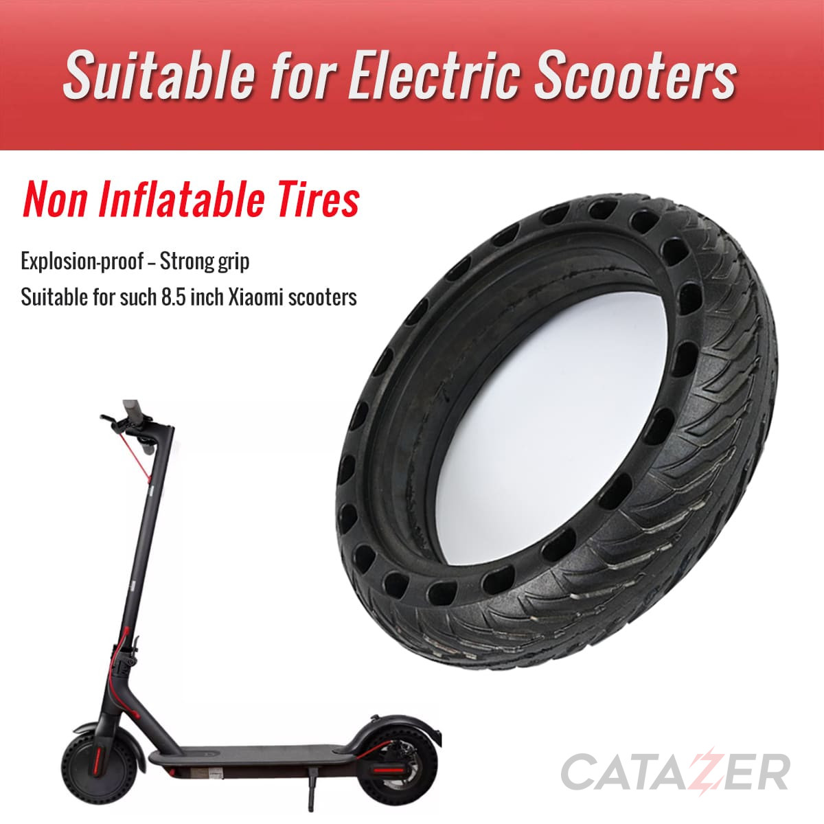 CATAZER 8.5x2 electric scooter honeycomb tire for 8 inch bike
