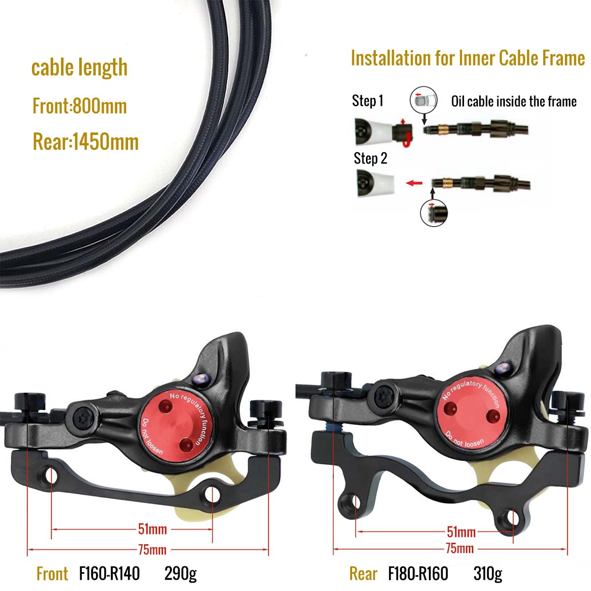 CATAZER aluminum alloy bike disc brake caliper size