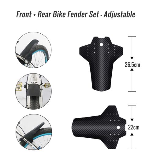 CATAZER bicycle mud guard showing aerodynamic curved shape and 26.5x22cm size