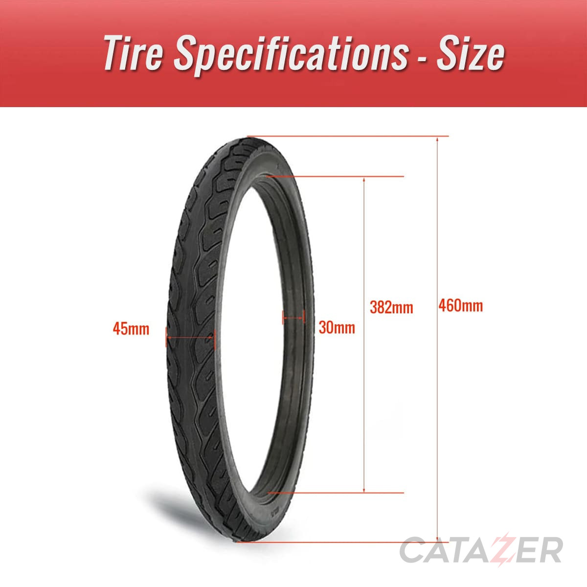 CATAZER bicycle solid tire 20x1.75 size