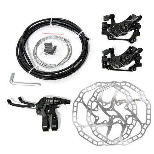 CATAZER bike disc brake set R7 rotor with cable and brake lever