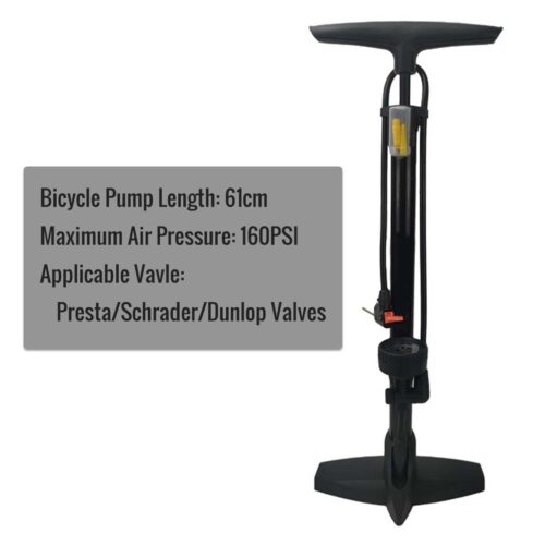 CATAZER bike floor pump showing ergonomic handle and compact 61cm height