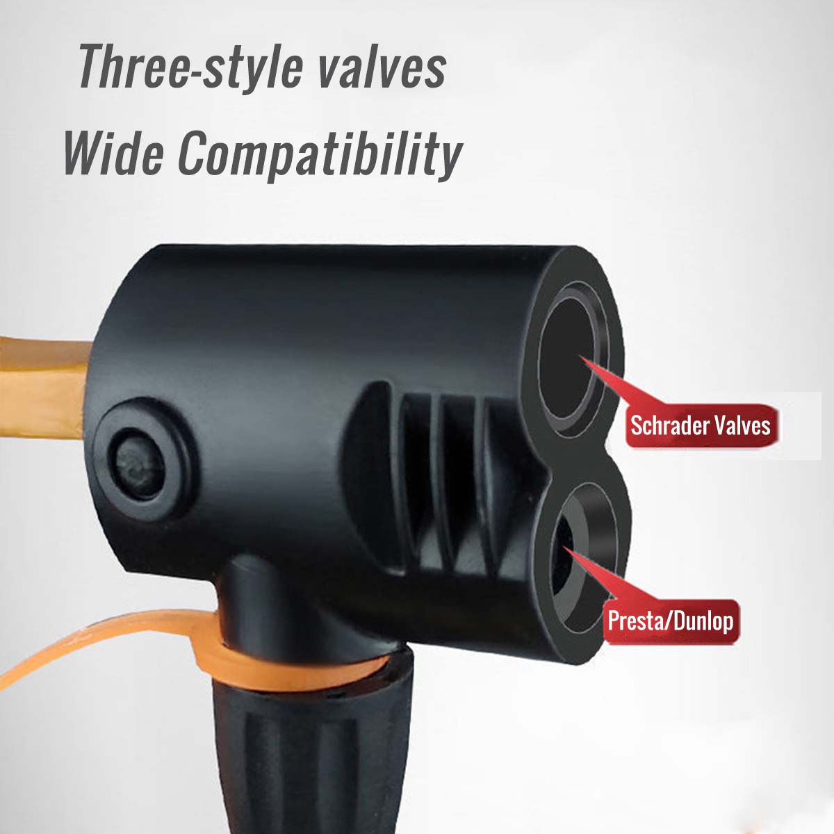 CATAZER bike pump works with Schrader, Presta, Dunlop universal valve head
