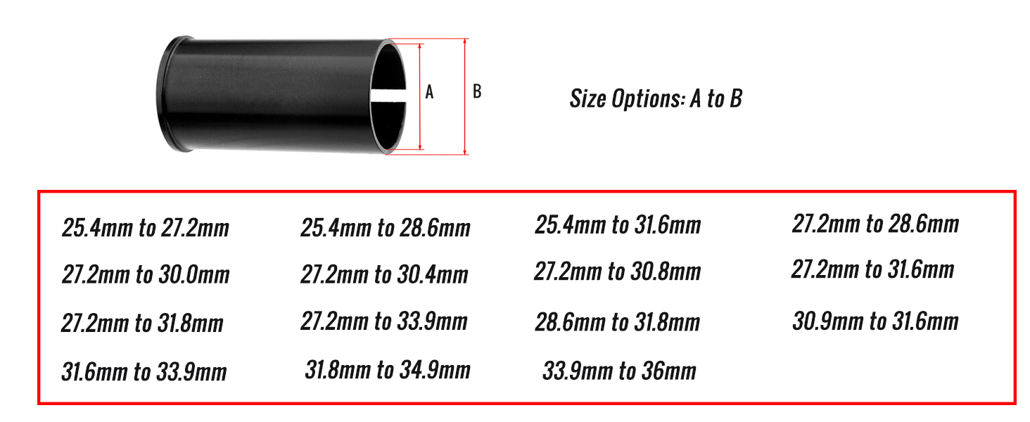CATAZER bike seatpost shim sleeve size option