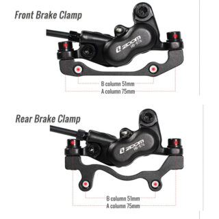 CATAZER black e bike brake dual piston forged aluminum caliper