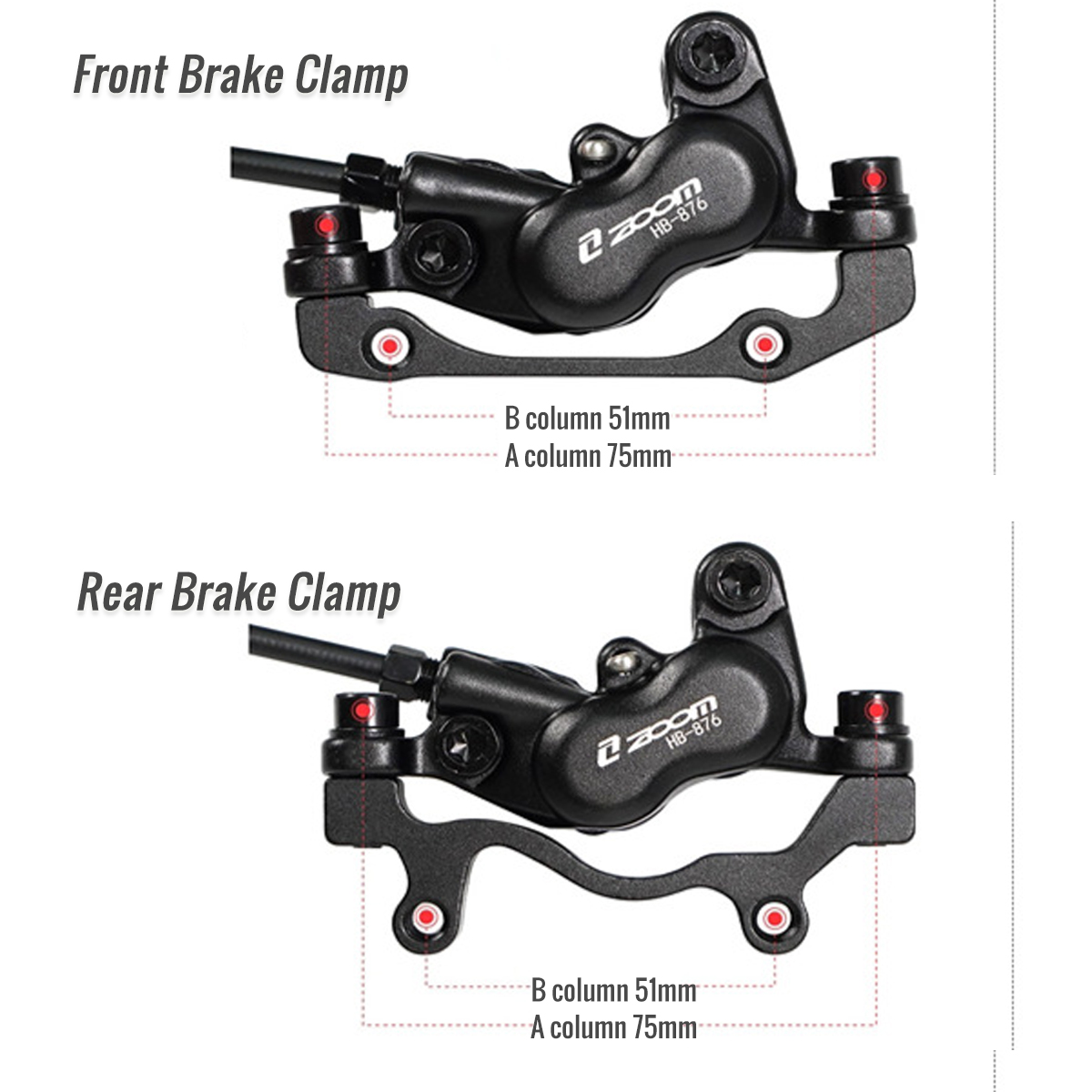 CATAZER black e bike brake dual piston forged aluminum caliper
